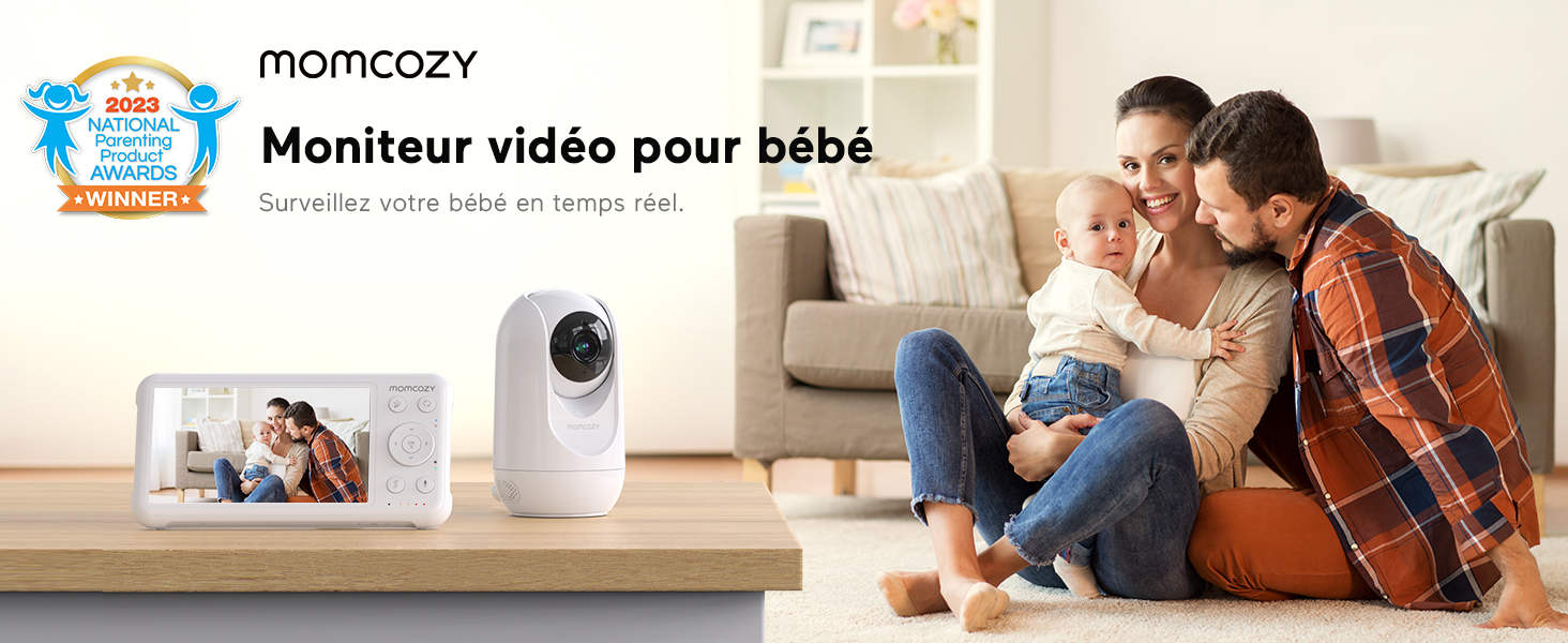 momcozy Babyphone avec caméra Écran de 5 Pouces HD 1080P Babyphone sans