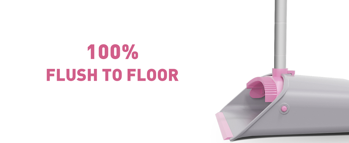 Pink Broom with Dustpan Combo Set Stand Up Small Broom and