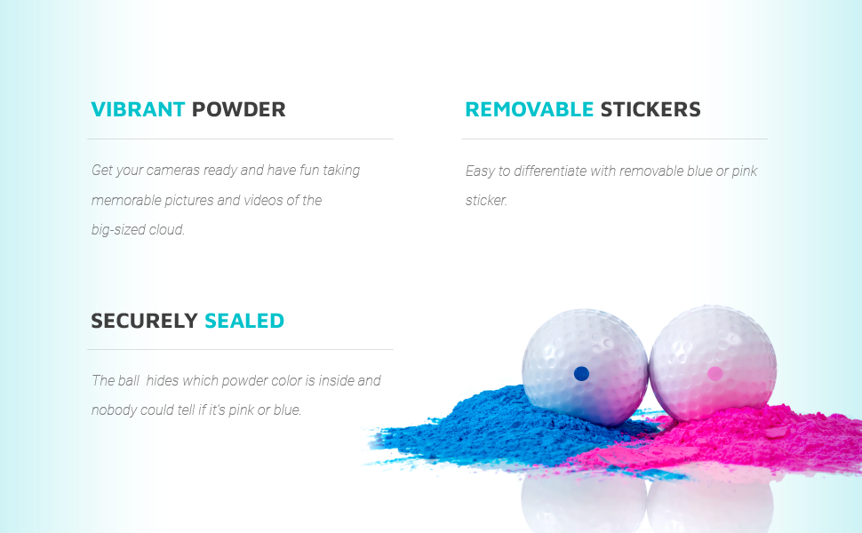 gender reveal golf balls exploding ball putters or pearls for party supplies with powder baby 