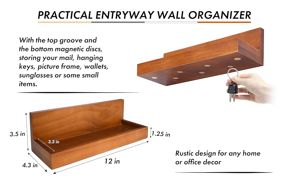 D'vine Dev Key Shelf with Ledge, Key Holder