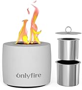 Onlyfire Smokeless Tabletop Fire Pit Fireplace, 5 Inch Portable Clean Burning Alcohol Firepit, Co...