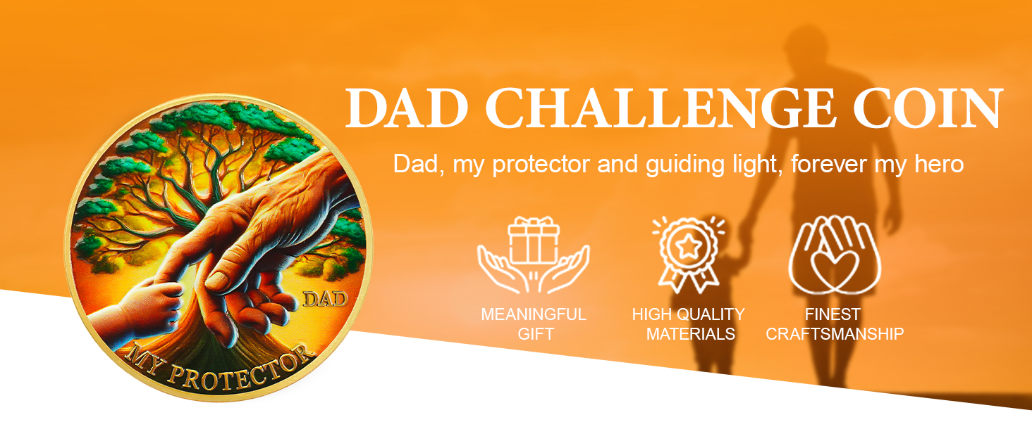 father days challenge coin, dad coin
