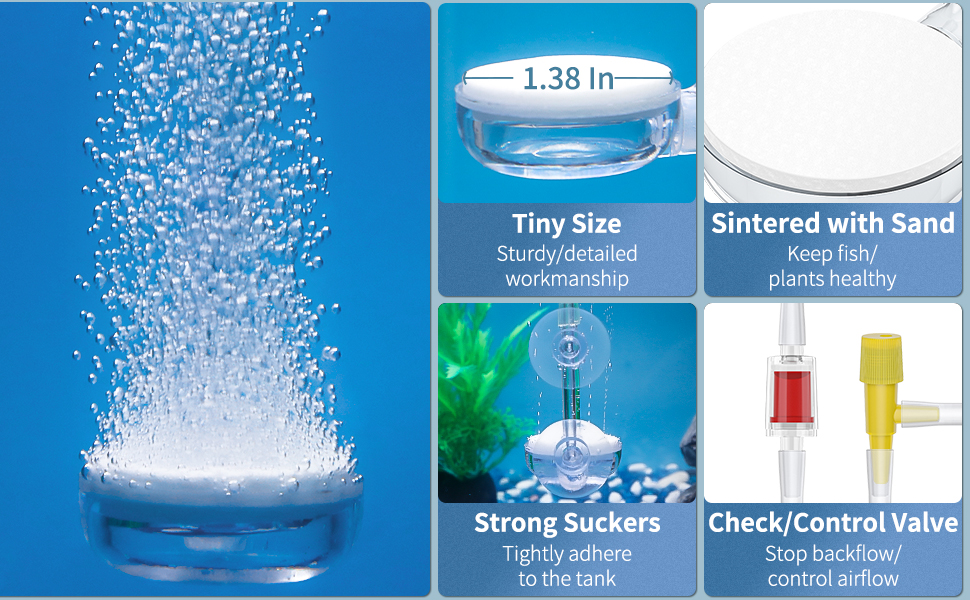 Pawfly Aquarium Air Stone Disc, 1 Inch Small Fish Tank Air Stone Kit