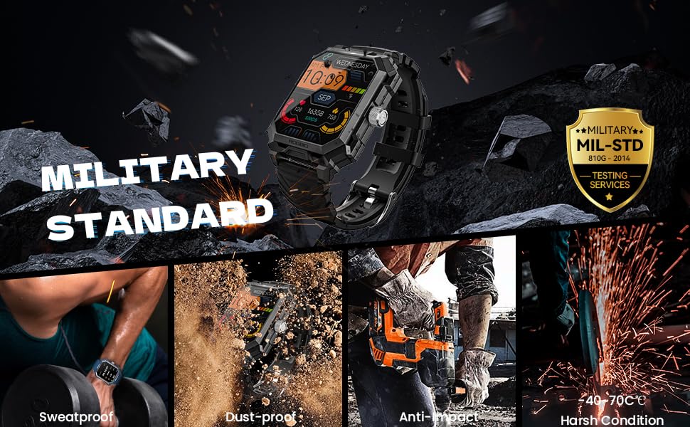 Fitness Smartwatch with SleepHeart RatespO2 Monitor