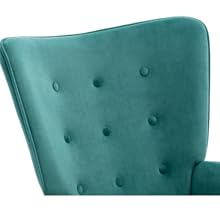 Velvet Rocking Chair Wingback Armchair For Living Room, Green 16 3