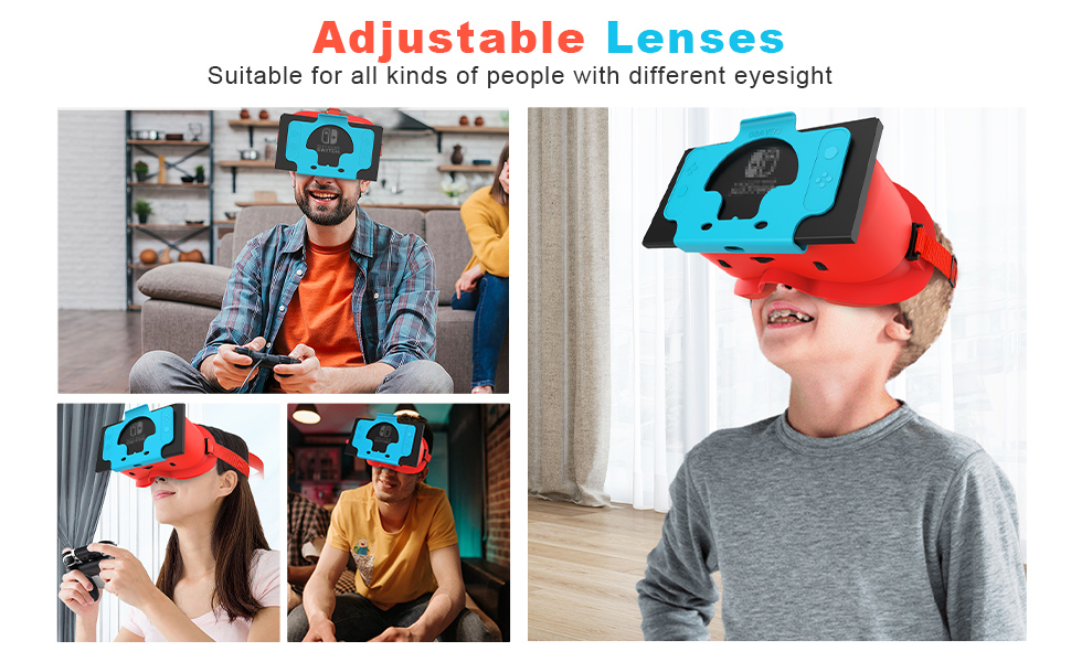 VR Headset for Nintendo Switch & OLED Model Upgrade, 3D Googles for Nintendo Switch OLED VR Games, Virtual Reality Glasses with Adjustale HD Lenses and Comfortable Head Strap 19 nintendo vr headset