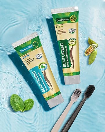 Mineral‑rich Bentonite, Fluoride/SLS‑free, Natural Whitening + Remineralisation, Eco‑friendly Tools