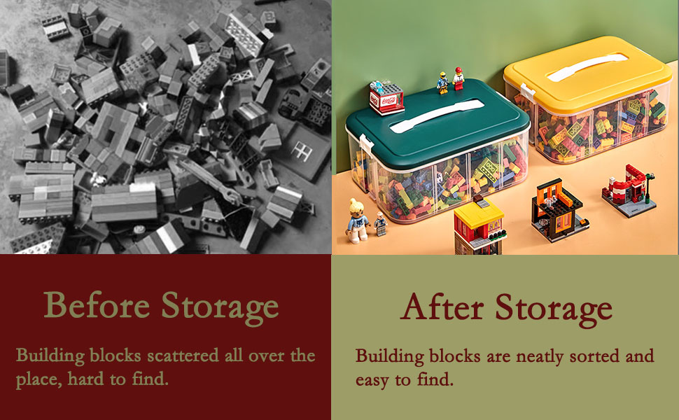 WMM Stackable Toys Organizer Storage Case, Clear Adjustable