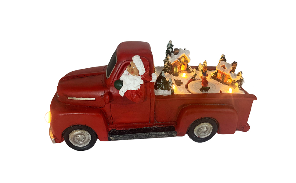 Mr.O's factory Lighted Vintage Red Truck Christmas Village