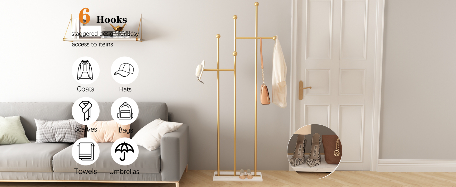gold coat rack