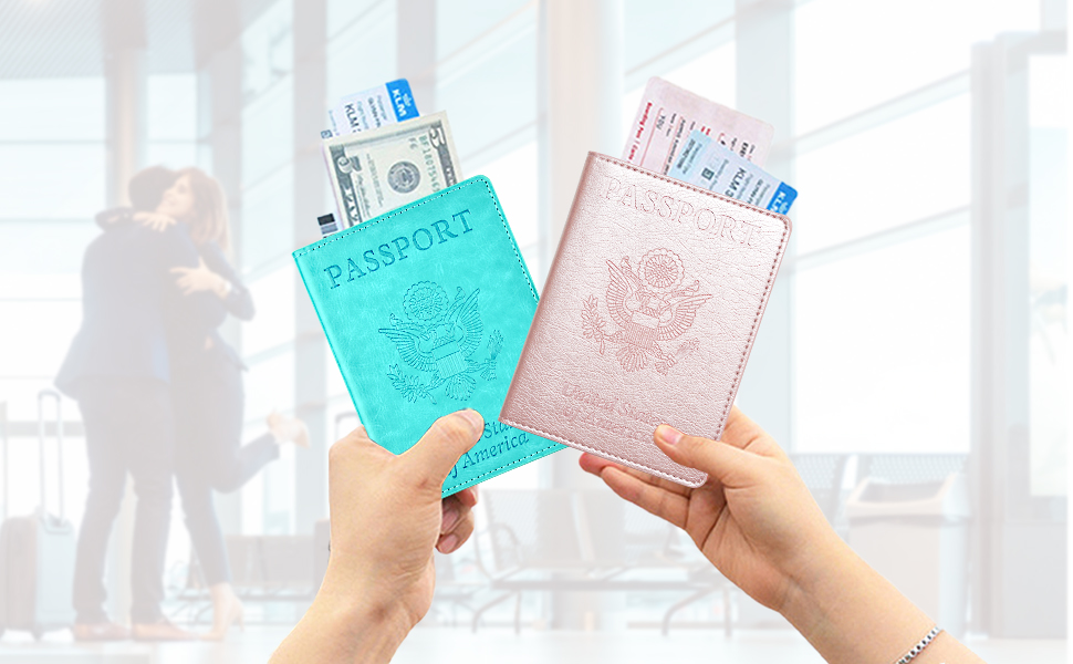 HUADINKE Passport and Vaccine Card Holder Combo 2 Pack, PU