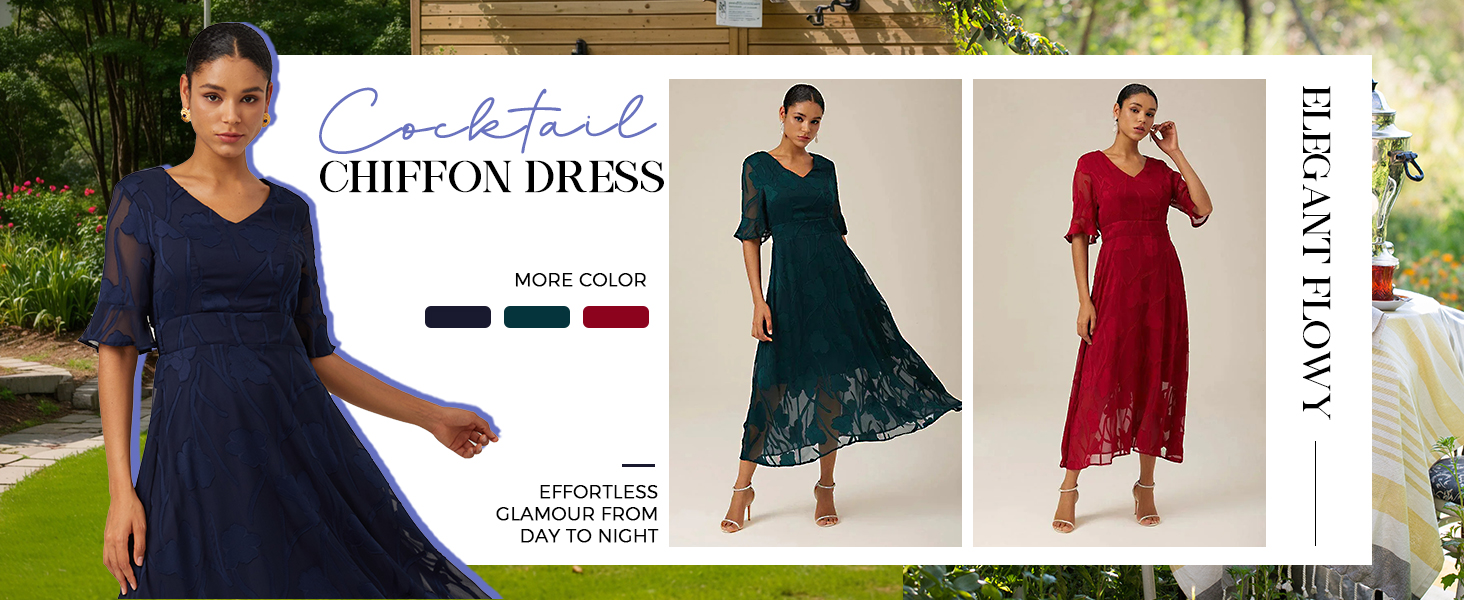 Sleeve V Neck Ruffle Dress
