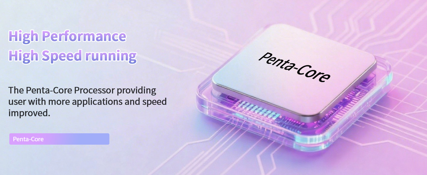 Text reads 'Image 3', 'High Performance', 'High Speed running'. Product banner showing computer processor or chip technology with purple gradient background and technical illustrations.