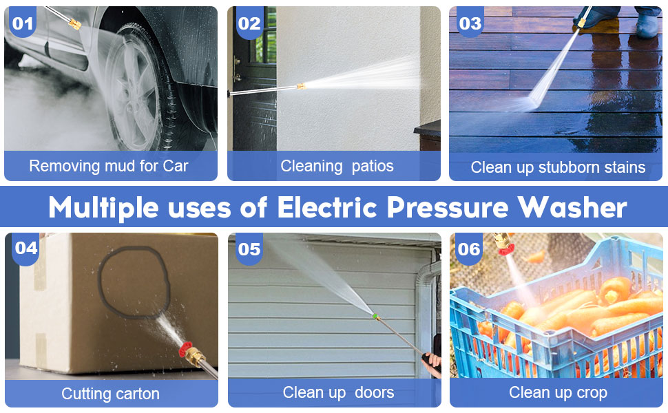 Suyncll 1900PSI Electric Pressure Washer, 2.9GPM 2000W