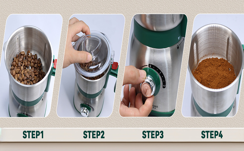 YESMAX Electric Spice and Nut Grinder, 500W, 600ML Capacity, Stainless Steel Blades, Coffee Grinder 35 .