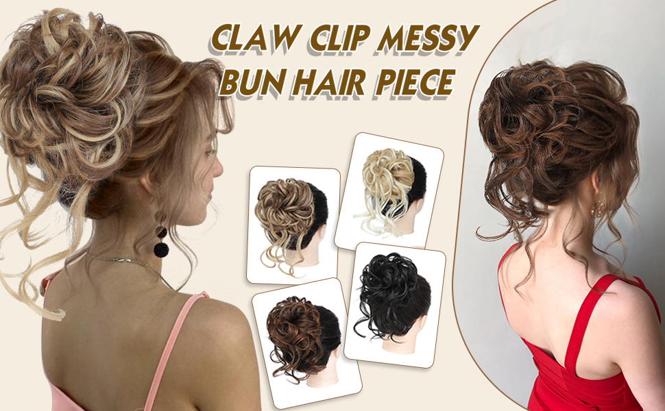 messy bun hair piece