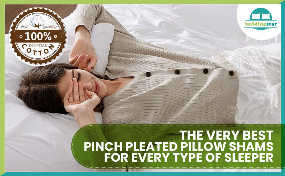 Standard Pillow Shams Set of 2 Pinch Pleated Navy Blue