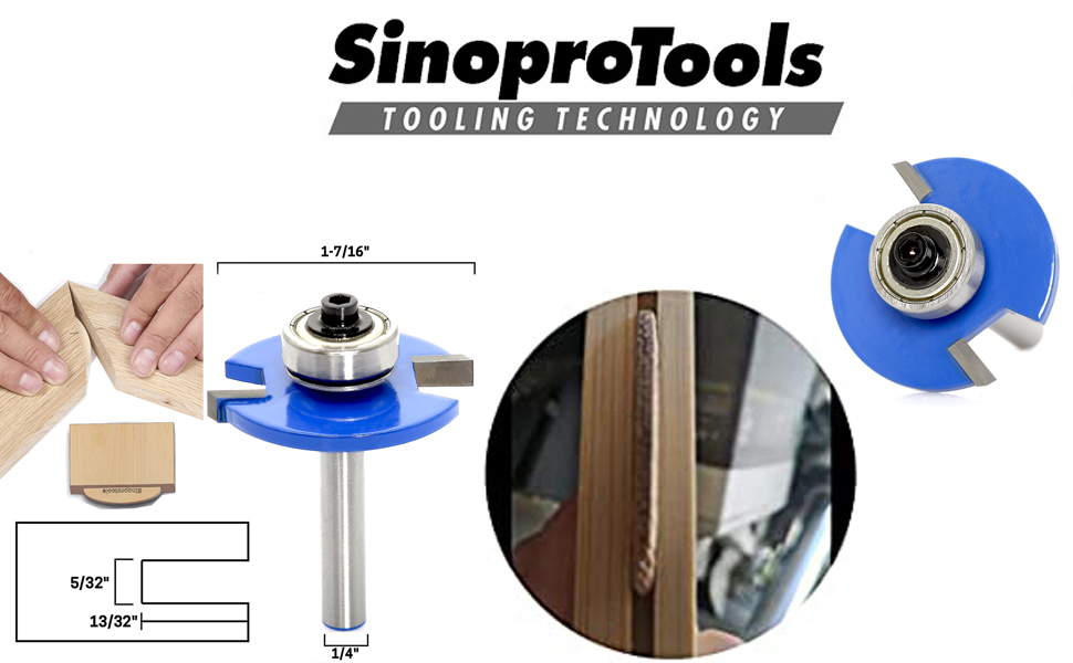 Sinoprotools Biscuit Router Bit 1/4 Inch Shank, Biscuit Joint Slot