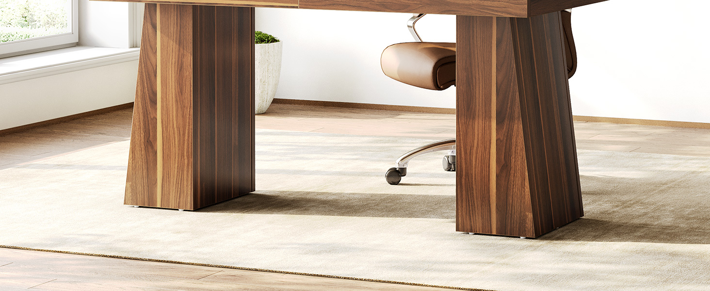 1Easylife 55 Inches Long Computer Desk, Large Wooden Home