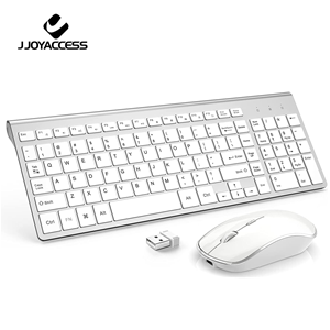  J JOYACCESS 2.4G Portable,Full Size Rechargeable Wireless Keyboard and Mouse Combo