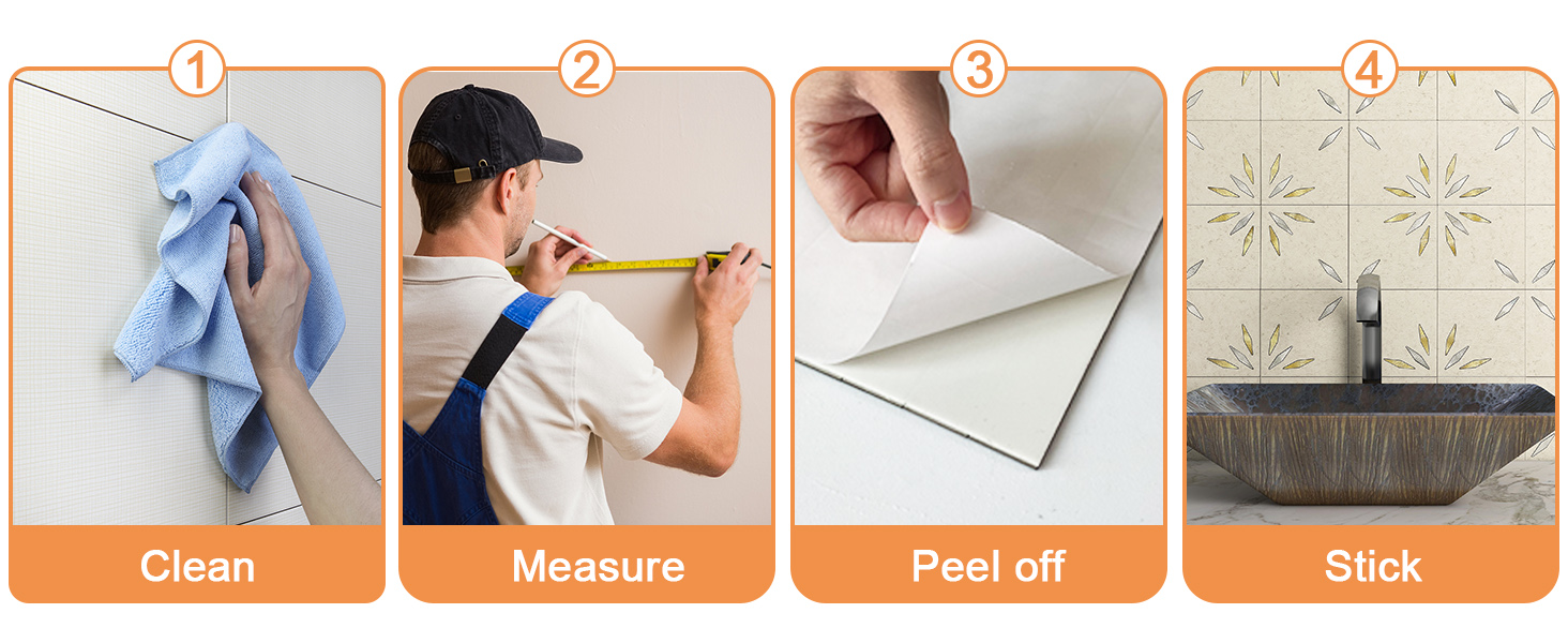 VAOVI Large Metallic Stick on Tiles Kitchen Wall Tiles Self Adhesive