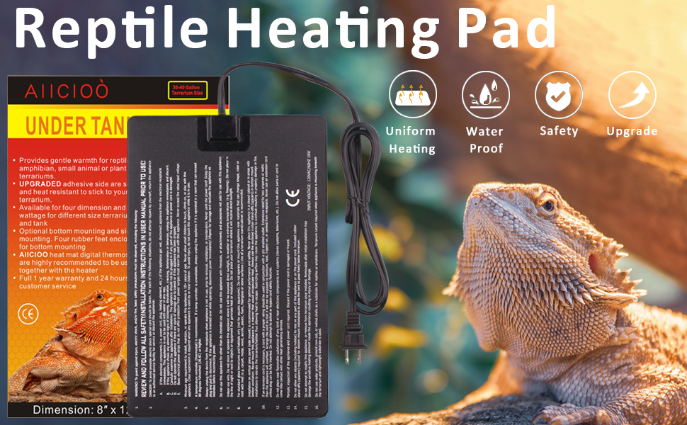 Aiicioo Under Tank Heater 16W Reptile Heating Pad
