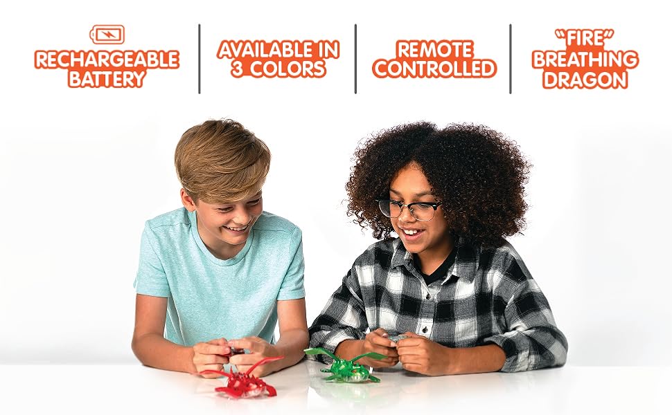 HEXBUG Remote Control Dragon Rechargeable Toy for Kids Adjustable
