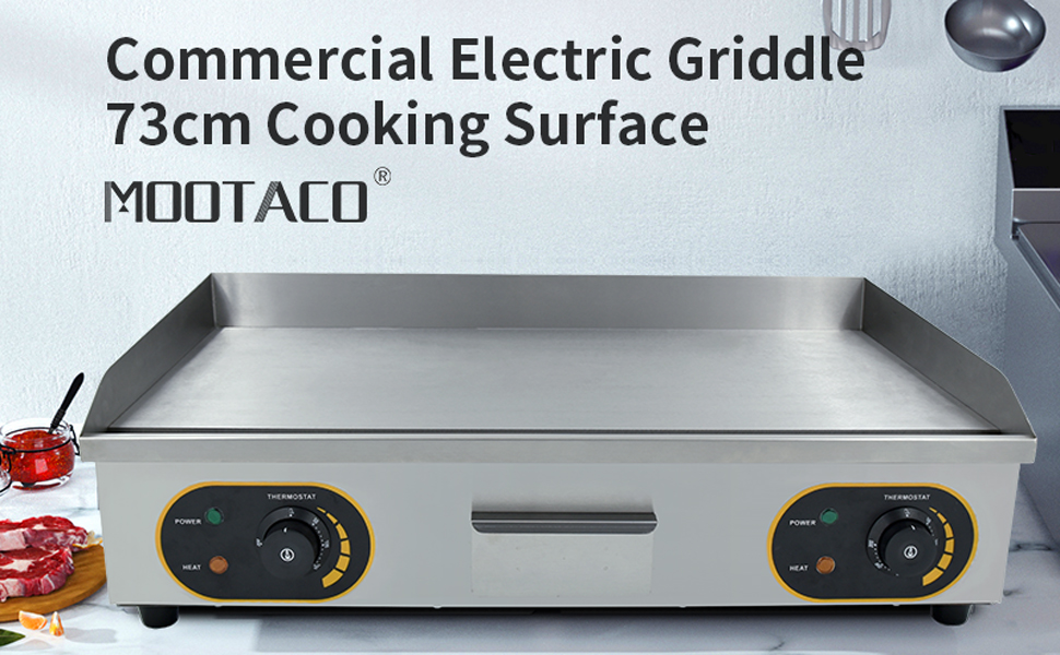 Commercial Electric Griddle, Stainless Steel 73cm Full Flat Large
