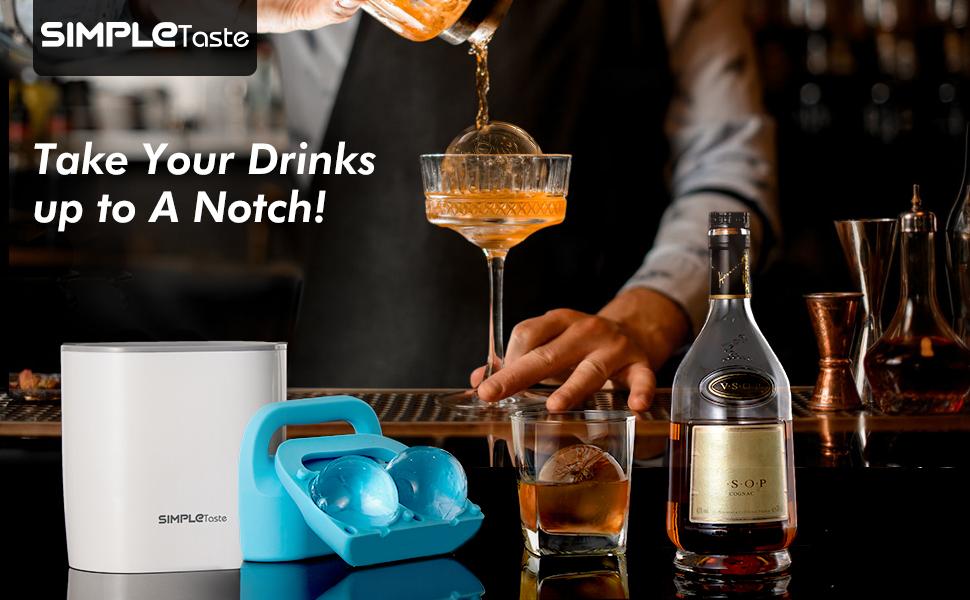 SIMPLETASTE Crystal Clear Ice Ball Maker Mold, Plus 2 Ice