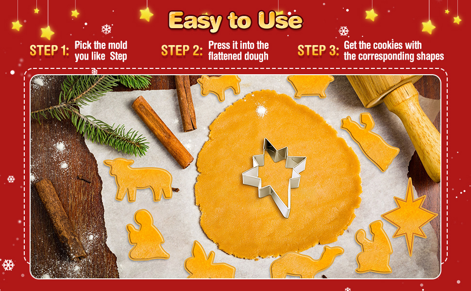 9 Pcs Christmas Nativity Cookie Cutters Set Nativity Scene