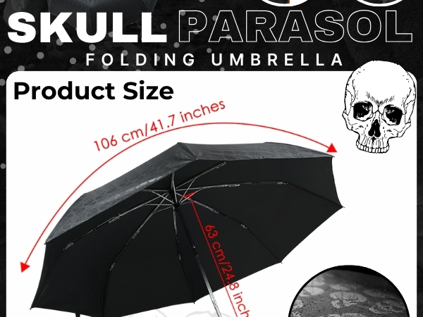 Amazon.com: DS. DISTINCTIVE STYLE UV Umbrella Skull Parasol
