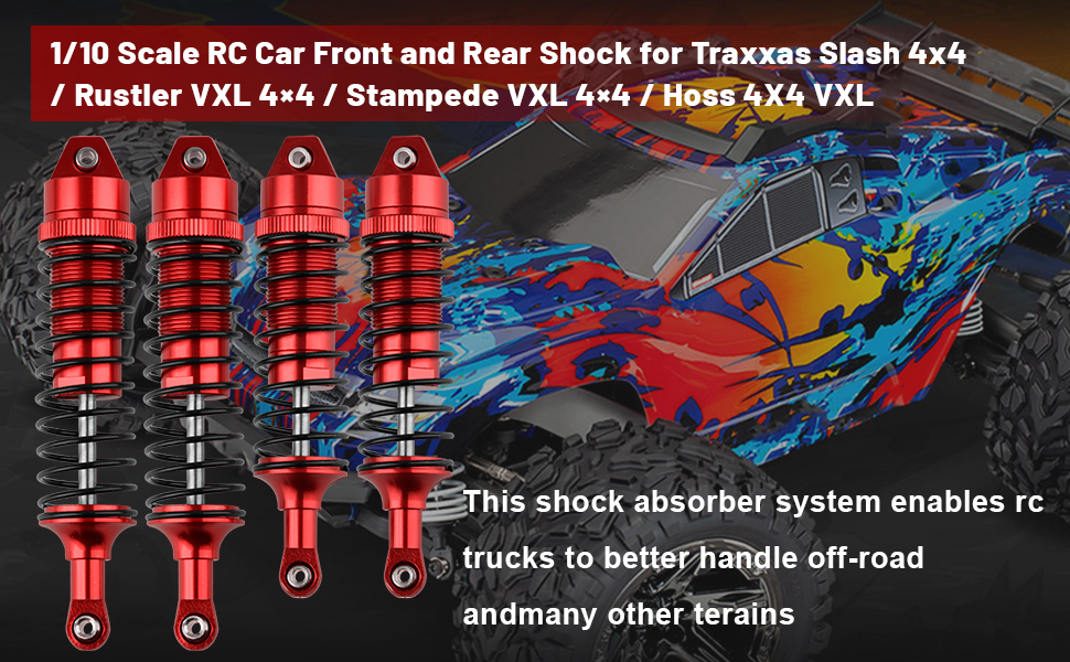 OGRC 4PCS Aluminum Front & Rear RC Shocks Absorber