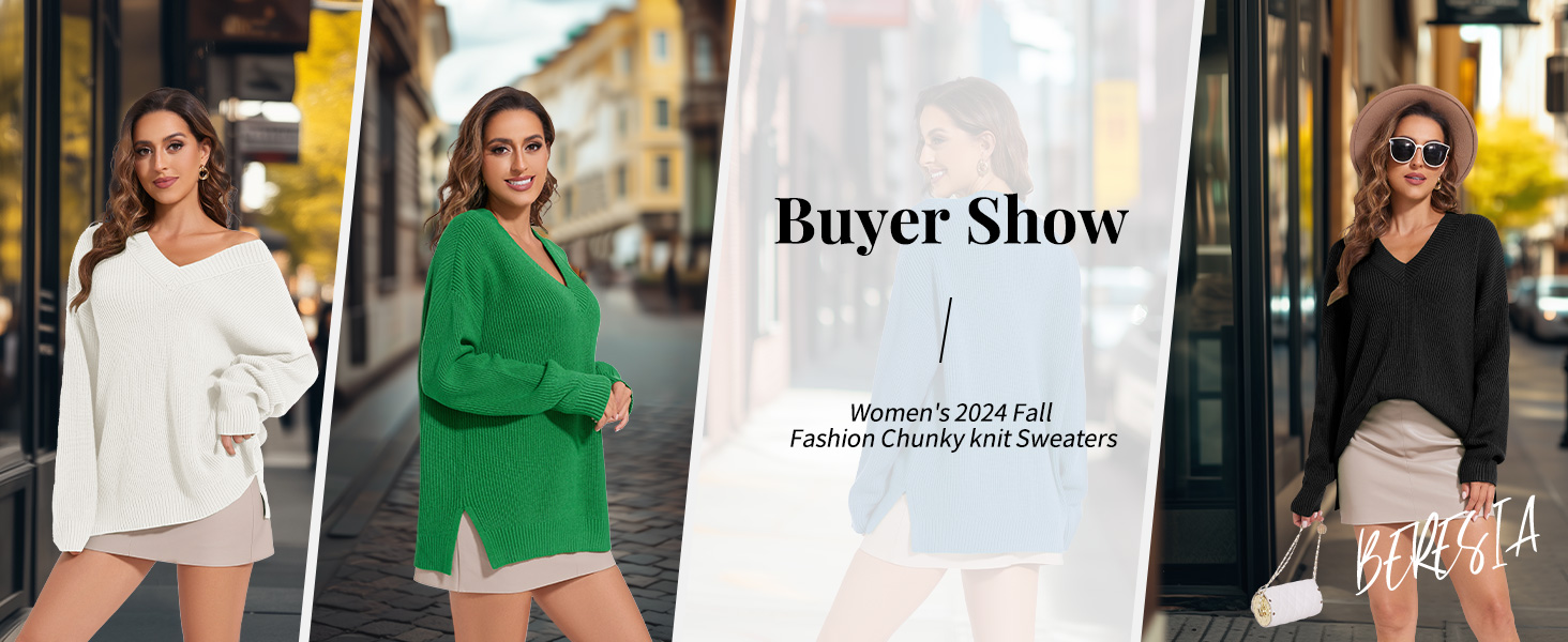 Women&#39;s 2024 Fall Fashion Chunky knit Sweaters