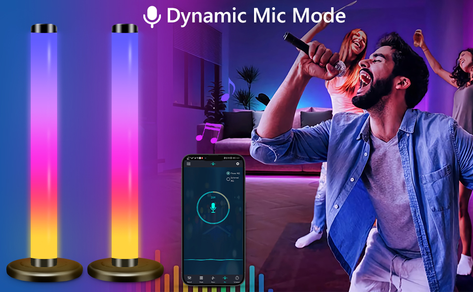 LanSuper Smart LED Light Bars, 17" RGB Gaming Lights Bar with 16