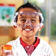 Safety goggles for kids student in the classroom