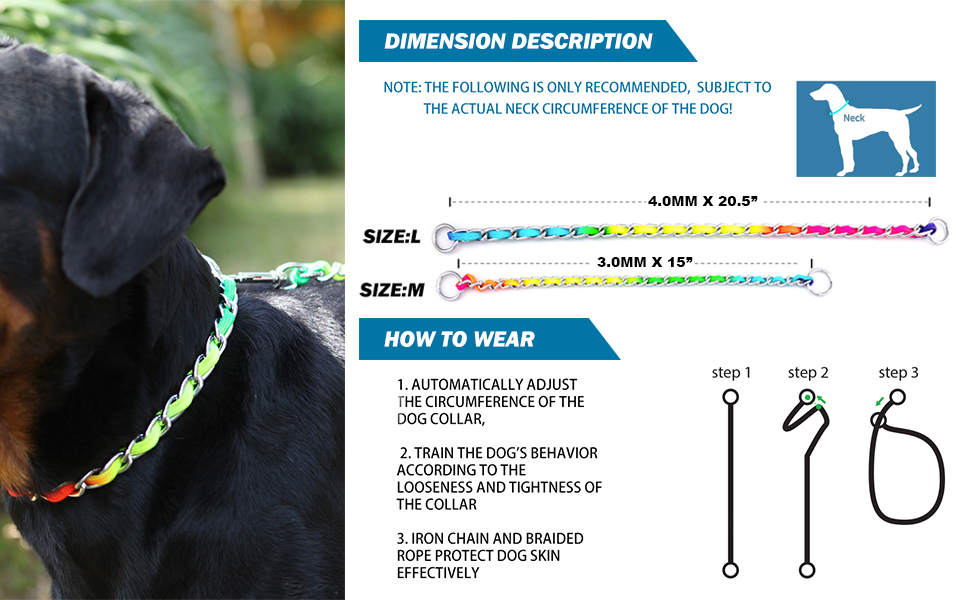 TSPRO Chew Proof Dog Collars for Small Dogs, Adjustable Slip Collar for