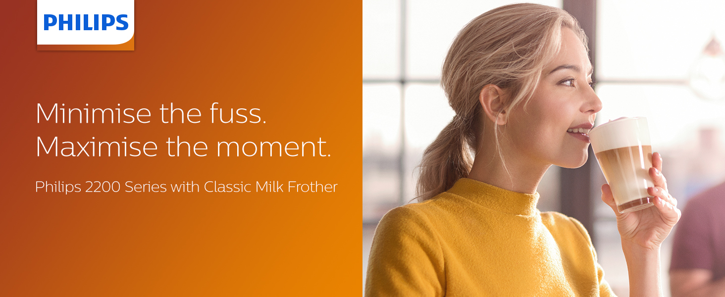 Philips 2200 Series Fully Automatic Espresso Machine, Classic Milk