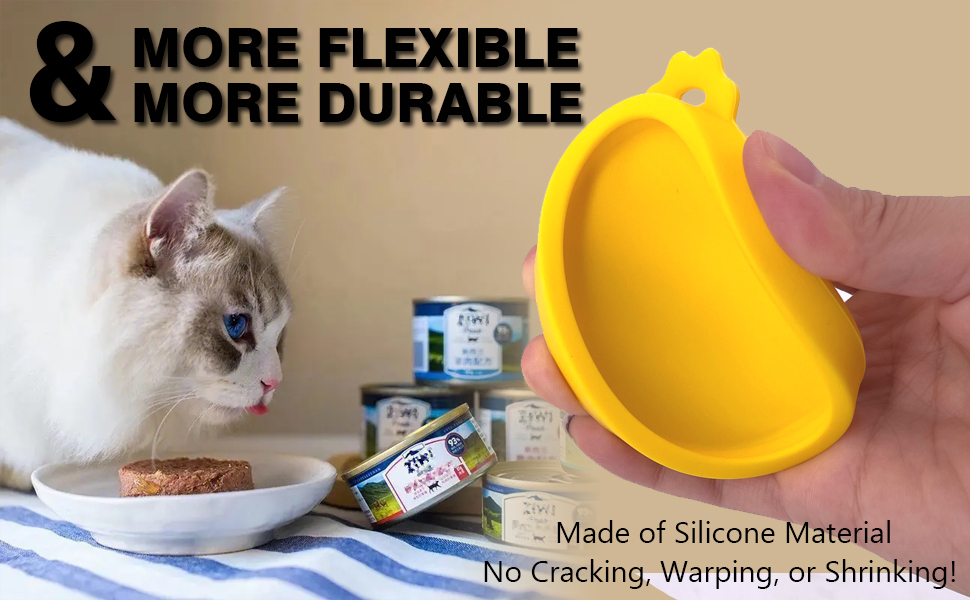 Comtim Small Cat Food Can Lids with Cat Food Spoon Set