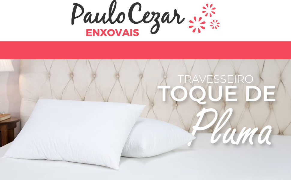 Travesseiro Toque de Pluma Pena Percal 180 Fios 50x70cm Lavável