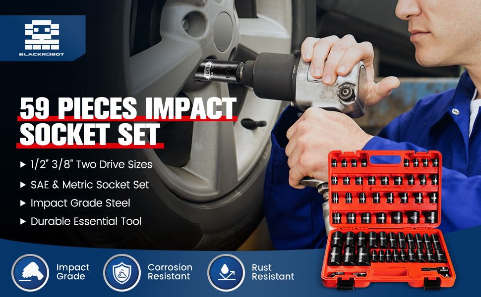 **ミキボム** Amazon.com: BLACKROBOT 59PCS 3/8