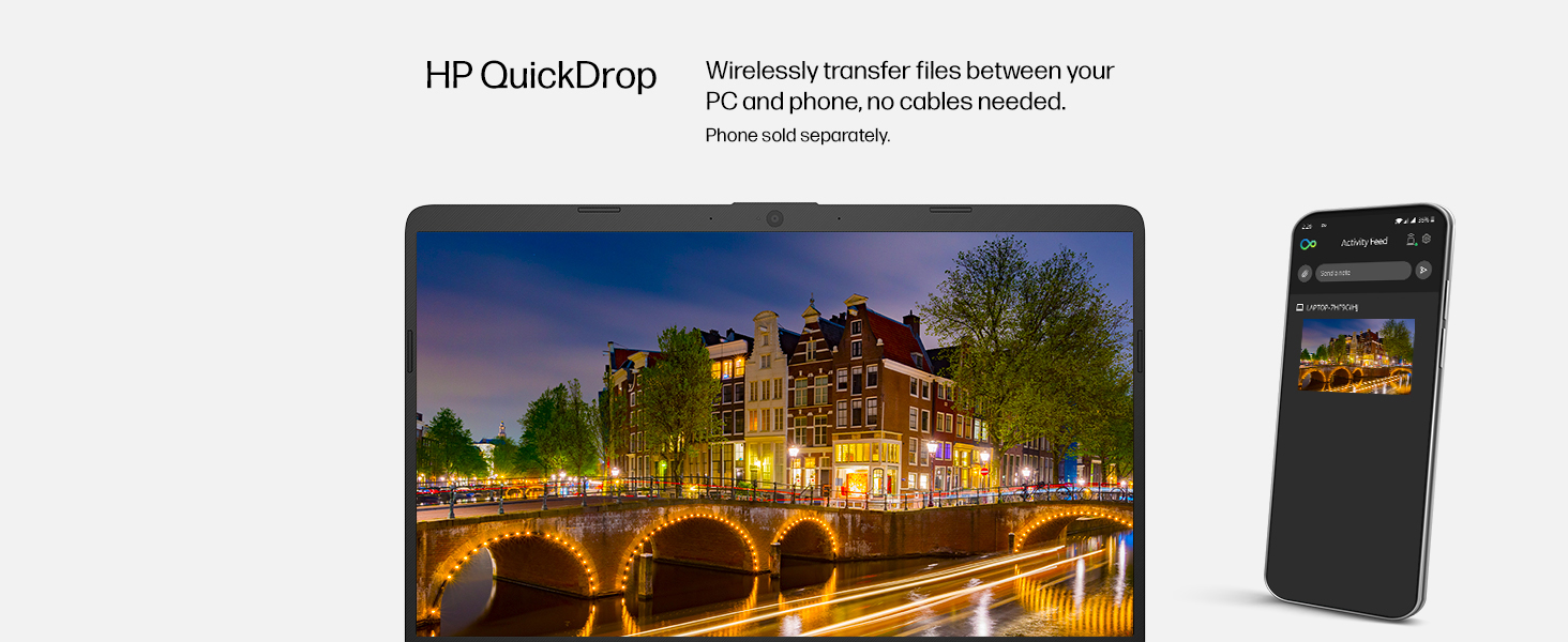 quick drop quickdrop airdrop transfer files photos see texts on screen pc phone smartphone cable