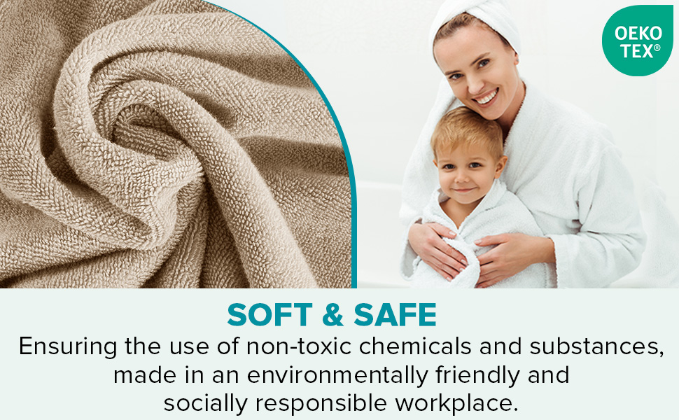 Comfort Spaces Turkish Bath Towel Set of 4 pc Bath Towels