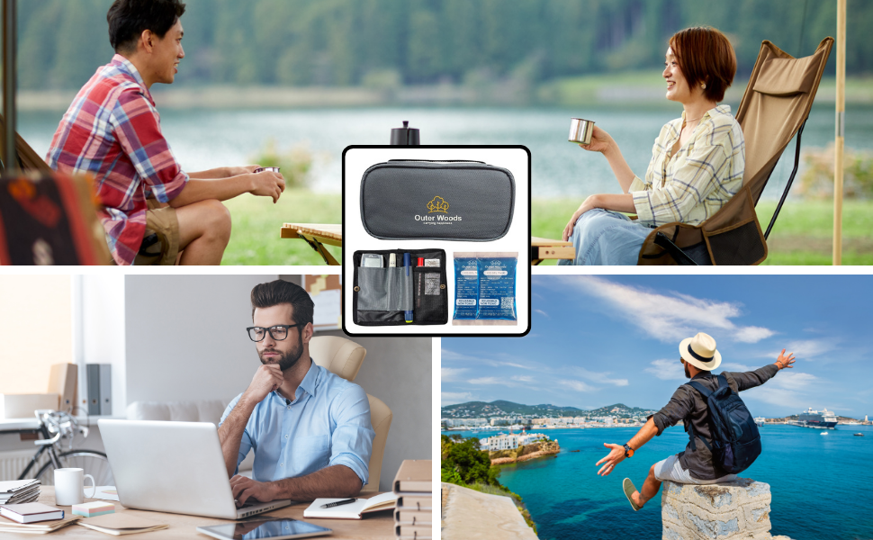 Outer Woods Insulin Cooler Bag Grey