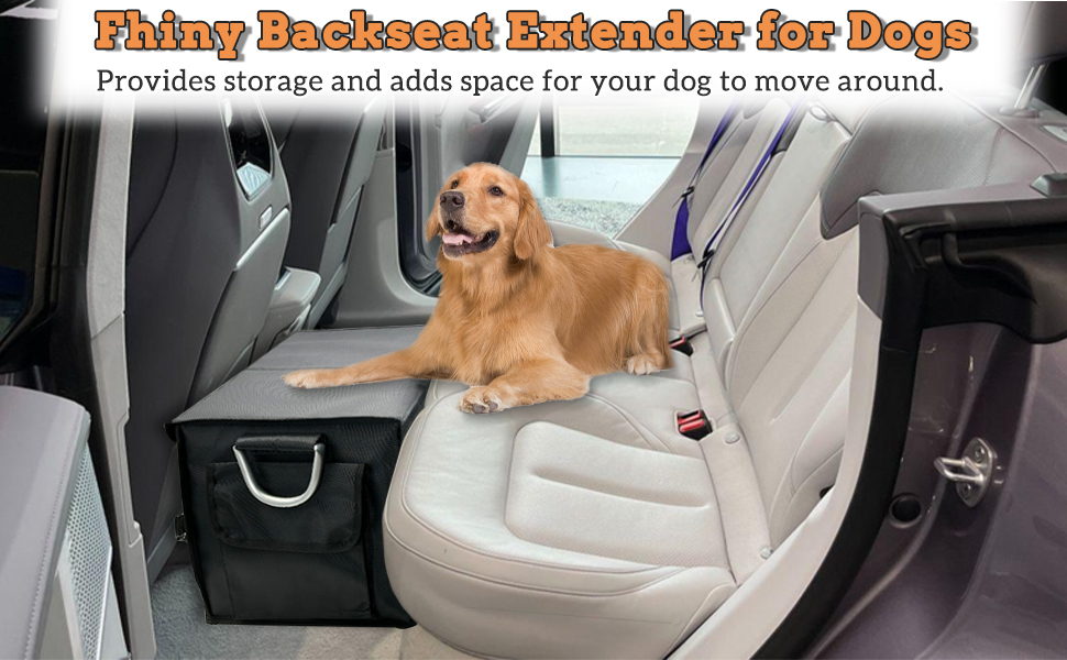 Fhiny Dog Backseat Extender with Storage, 23.2'' x 13.4