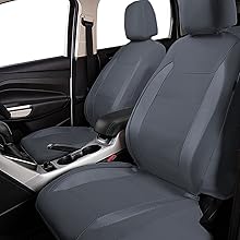 FBA10522 flying banner solid gray car seat covers front pair