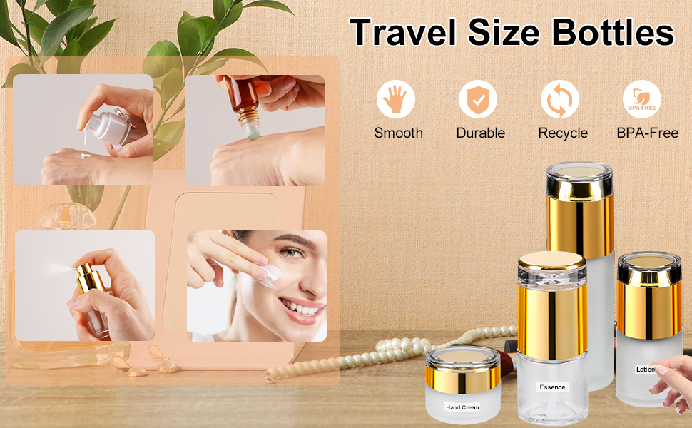 TSA Approved Glass Travel Skincare Containers