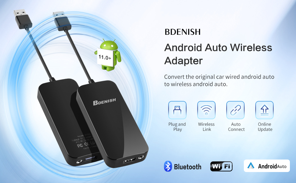 2022 BDENISH A2A Wireless Android Auto Car Adapter