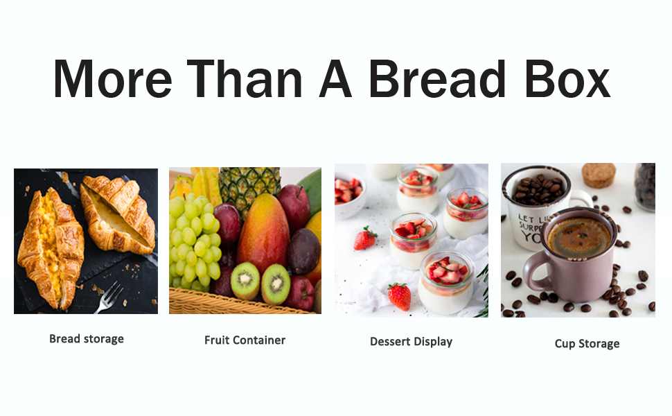 HUAGHLL Bread Box for Kitchen Countertop 2PCS Large Bread