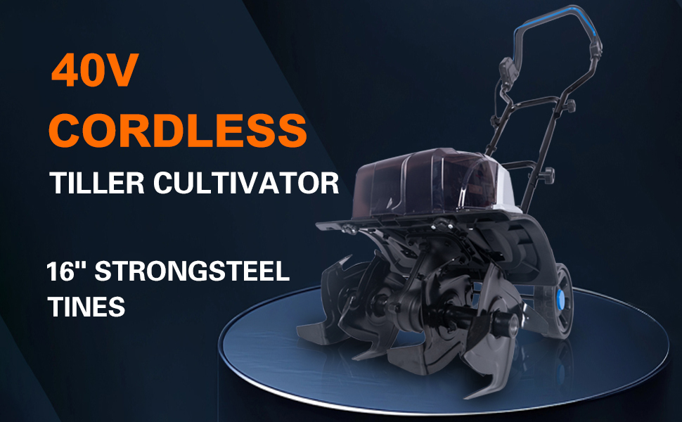 Cordless Tiller For Gardening 360 RPM Rototiller TH4000 Cultivator TaskStar Electric Garden Tiller Battery Powered Total
