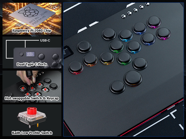 Amazon.com: GuileKeys Leverless Controller Arcade Stick GF